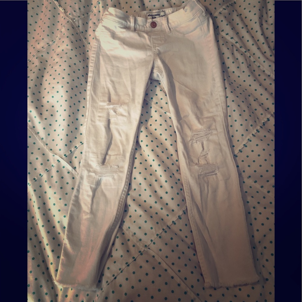Girls Abercrombie kids distressed jeans